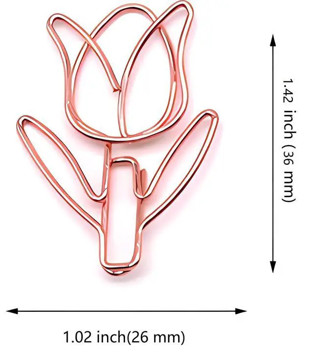 Alt view image 3 of 7 - 20 Pcs Metal Flower Paper Clips Set - Cute Large Decorative Paperclips for File Organization, School, Home Office and Wedding Decor 4 Colors (TULIPFLOWER)