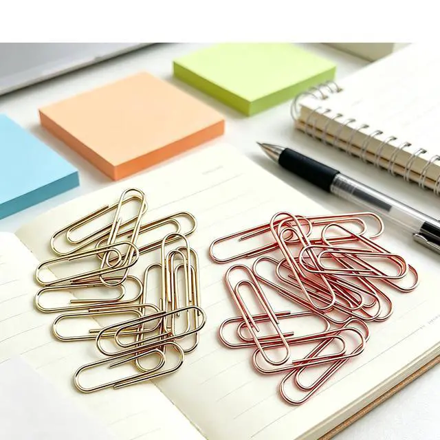 Alt view image 5 of 6 - Gold Paper Clips, 120 Count, 1.1 Inch (28mm) Small Paperclips, Office Supplies for Documents, Files, Notes, and Bookmarks