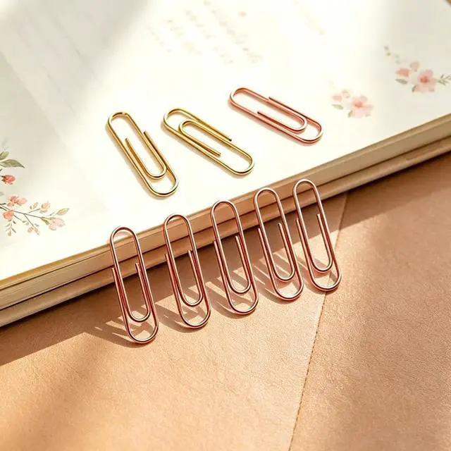 Alt view image 6 of 6 - Gold Paper Clips, 120 Count, 1.1 Inch (28mm) Small Paperclips, Office Supplies for Documents, Files, Notes, and Bookmarks