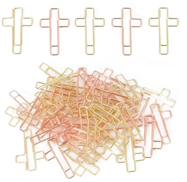 Main image of 50 Pack Paper Clips (Gold and Rose Gold Color), Bible Paper Clips, Journaling Papers Clips, Bibles Study Supplies, Christian Journaling Items, Bibles Journalings Study Supplies, Bible Clips