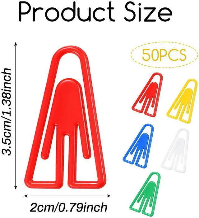 Alt view image 2 of 7 - 50Pcs Plastic Paper Clips Long Mixed Color Triangle Clips Bookmarks Smooth Colored Paperclip Clamp Assorted Colors Paper Clip for Scrapbooking Planners Notebook Documents Craft Office Home Supplies