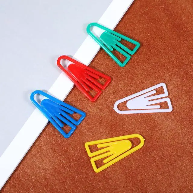 Alt view image 6 of 7 - 50Pcs Plastic Paper Clips Long Mixed Color Triangle Clips Bookmarks Smooth Colored Paperclip Clamp Assorted Colors Paper Clip for Scrapbooking Planners Notebook Documents Craft Office Home Supplies