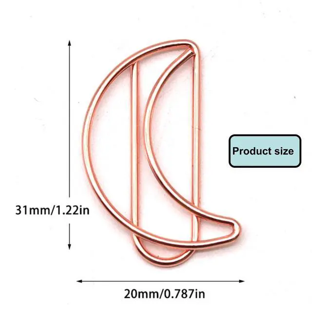 Alt view image 6 of 6 - Cute Decorative Moon Paper Clips 30 Pcs for Office Supplies | Moon desk accessories for organizing notebooks, planners and documents at school, office or home
