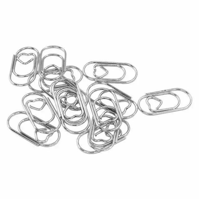 Alt view image 4 of 4 - Silver Heart Shaped Paper Clips, 100 Pcs | Small Cute Decorative Clips, For Office, School,Wedding and Home Organization, Desk Organizers