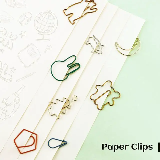 Alt view image 6 of 6 - 150 Pcs Mixed Cute Paper Clips, Assorted Colors Bookmark Paperclips, Fun Office Supplies Gifts for Students, Kids, Teachers (Random Shaped)