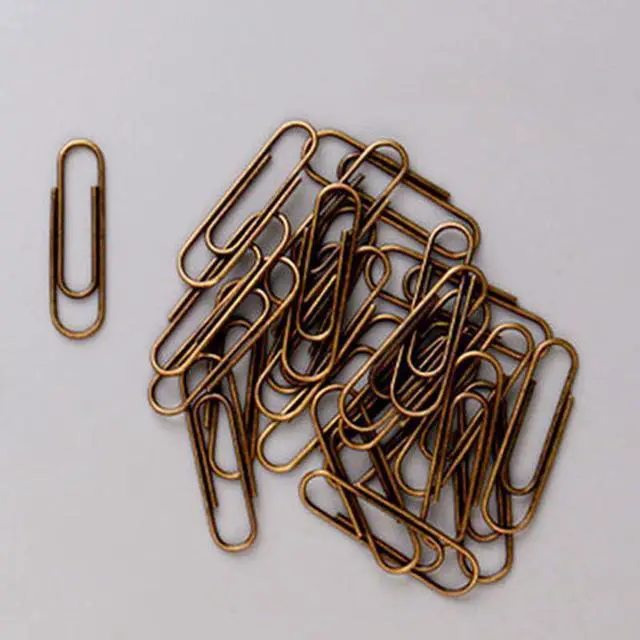 Alt view image 4 of 6 - 100Pcs/lot Bronze Color Paper Clips Metal Paper Clips Notes Classified Clips Vintage Paper Clips for Junk Journal Stationery School Office Supplies