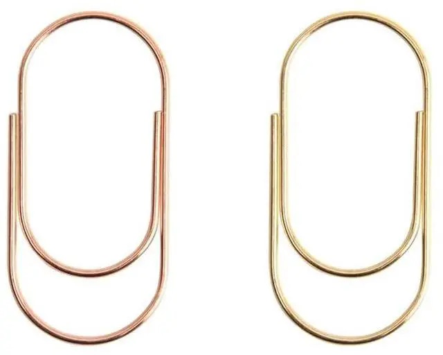 Main image of 36pcs 2inch Jumbo Paper Clips with Clear Box, Rose Gold and Yellow Gold, Funny Cute Paperclips Bookmarks Planner Clips for Fun Office Supplies School Gifts Wedding Decoration