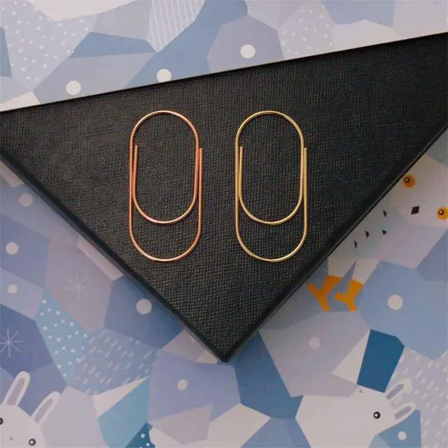 Alt view image 4 of 5 - 36pcs 2inch Jumbo Paper Clips with Clear Box, Rose Gold and Yellow Gold, Funny Cute Paperclips Bookmarks Planner Clips for Fun Office Supplies School Gifts Wedding Decoration