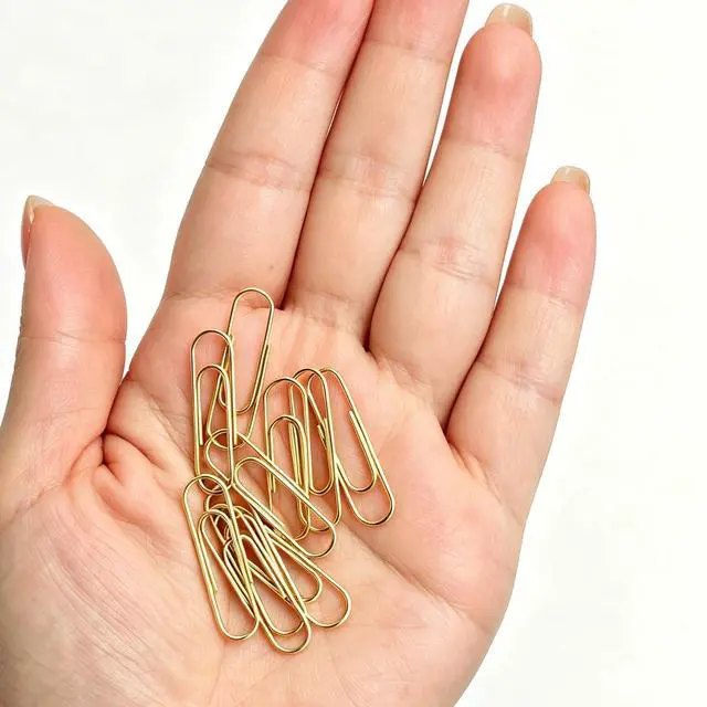 Alt view image 3 of 6 - Gold Paper Clips, 120 Count, 1.1 Inch (28mm) Small Paperclips, Office Supplies for Documents, Files, Notes, and Bookmarks