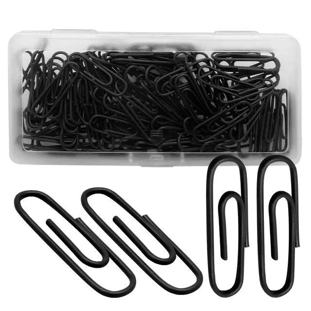Alt view image 5 of 7 - Black Paper Clips, 1.1 Inch (28mm), 120 Pcs Metal Paperclips | Vinyl Coated Metal, For Office, School, Home, Bookmark & Document Organizer