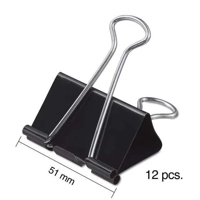 Alt view image 4 of 5 - Binder Clips, Large Size, 1" Capacity, Black, 12 Pack Strong Hold Clips for Office Filing & Paper Bundles | Strong-hold clips for office filing, paper bundles, and document storage.