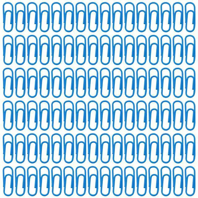 Alt view image 2 of 7 - 200 Pack Blue Paper Clips 1.1 Inch / 28mm | Small Paper Clips, Metal, Vinyl Coated, Decorative Metal Paper Clamps, For Office School and Home