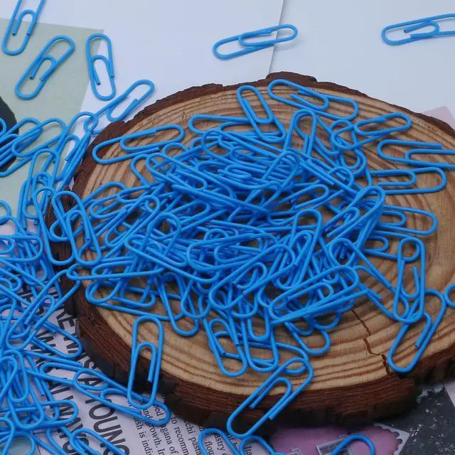 Alt view image 4 of 7 - 200 Pack Blue Paper Clips 1.1 Inch / 28mm | Small Paper Clips, Metal, Vinyl Coated, Decorative Metal Paper Clamps, For Office School and Home