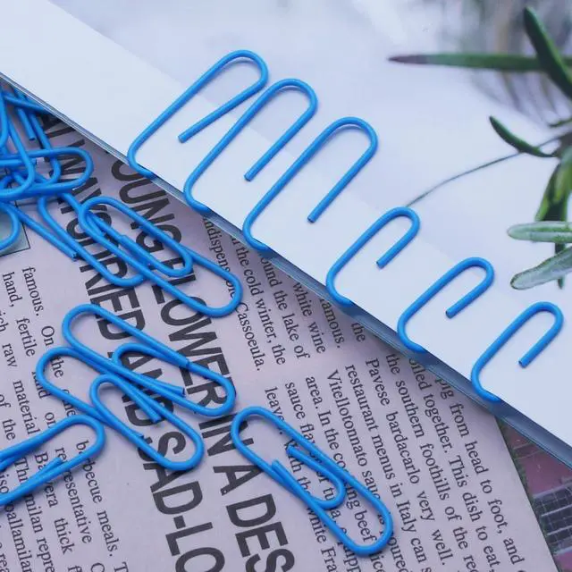 Alt view image 6 of 7 - 200 Pack Blue Paper Clips 1.1 Inch / 28mm | Small Paper Clips, Metal, Vinyl Coated, Decorative Metal Paper Clamps, For Office School and Home