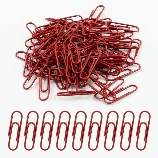 Alt view image 2 of 7 - 200 Pack Red Vinyl Coated Paper Clips, 28mm Small Office Clips | Vinyl-Coated No Marks, Holds Firmly, Compact And Portable, For Paper Document Photo Album School Office