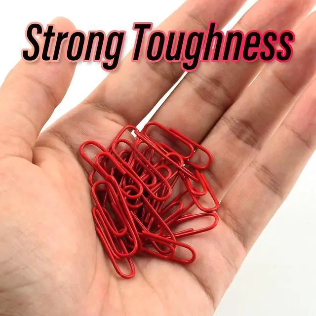 Alt view image 4 of 7 - 200 Pack Red Vinyl Coated Paper Clips, 28mm Small Office Clips | Vinyl-Coated No Marks, Holds Firmly, Compact And Portable, For Paper Document Photo Album School Office