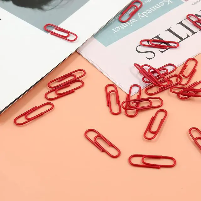 Alt view image 5 of 7 - 200 Pack Red Vinyl Coated Paper Clips, 28mm Small Office Clips | Vinyl-Coated No Marks, Holds Firmly, Compact And Portable, For Paper Document Photo Album School Office