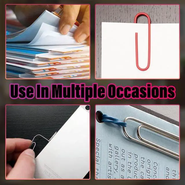 Alt view image 7 of 7 - 200 Pack Red Vinyl Coated Paper Clips, 28mm Small Office Clips | Vinyl-Coated No Marks, Holds Firmly, Compact And Portable, For Paper Document Photo Album School Office