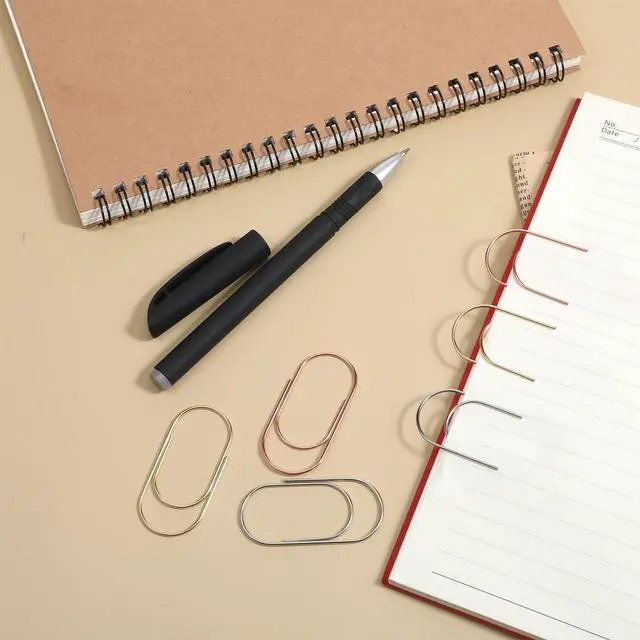 Alt view image 4 of 7 - 30 Pcs Jumbo Paper Clips Oversized 2 Inch Large Paper Clips Non Skid Smooth Finish Steel Wire Office Supply Planner Invitation Accessories (Gold, Silver, Rose Gold)