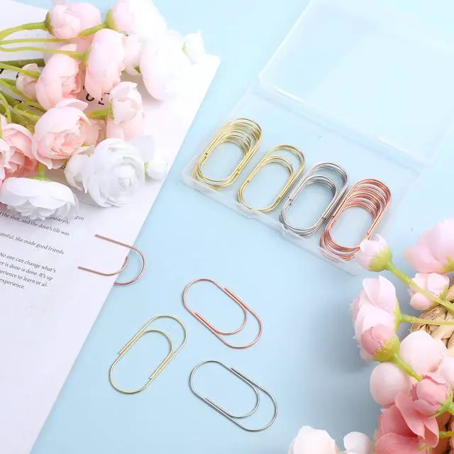 Alt view image 3 of 7 - 30 Pcs Jumbo Paper Clips Oversized 2 Inch Large Paper Clips Non Skid Smooth Finish Steel Wire Office Supply Planner Invitation Accessories (Gold, Silver, Rose Gold)