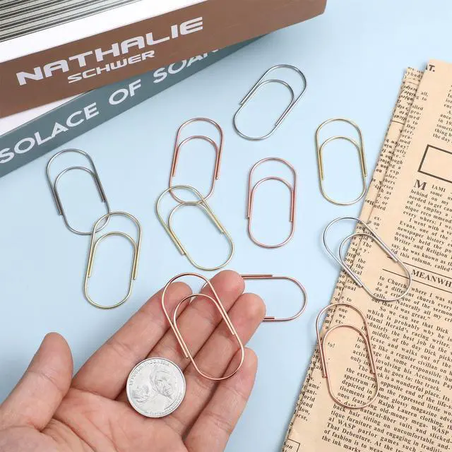 Alt view image 5 of 7 - 30 Pcs Jumbo Paper Clips Oversized 2 Inch Large Paper Clips Non Skid Smooth Finish Steel Wire Office Supply Planner Invitation Accessories (Gold, Silver, Rose Gold)