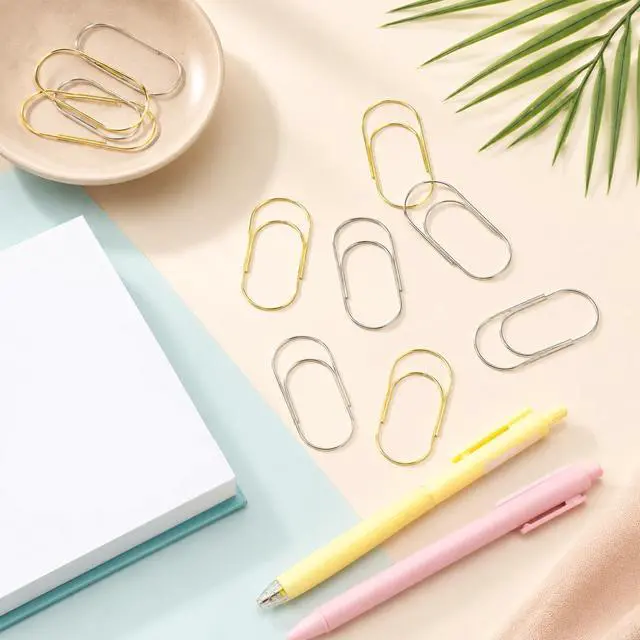 Alt view image 4 of 7 - 20 PCS Jumbo Big Paper Clips, 1.9 Inch Stainless Steel Oversized Wide Planner Clip Non Skid Decorative Paper Clips for Home Office School Document Book Planner Lovers Supplies, Gold & Silver