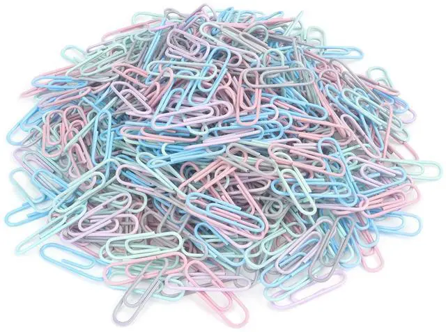 Main image of 500 PCS Paper Clips, Medium Size Colored Papers Clips | Colored Clip for Paper work Office School and Personal Use