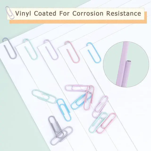 Alt view image 3 of 7 - 500 PCS Paper Clips, Medium Size Colored Papers Clips | Colored Clip for Paper work Office School and Personal Use