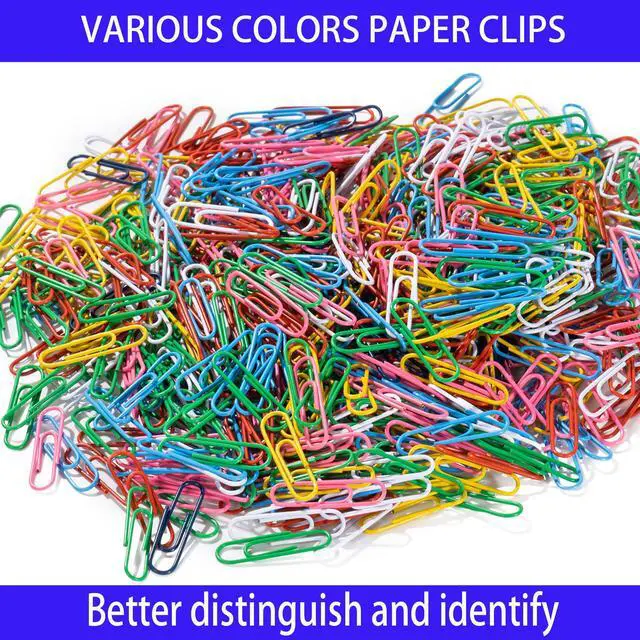 Alt view image 6 of 7 - Paper Clips, 600Pcs Medium Paperclips for Office School & Personal Use, Daily DIY, 1-2/7" Colored Heavy Duty Ideal for Bookmark