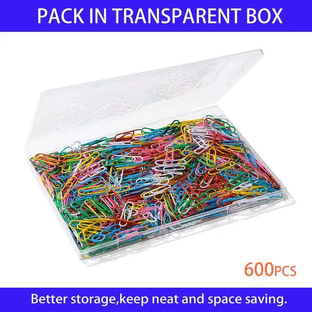 Alt view image 4 of 7 - Paper Clips, 600Pcs Medium Paperclips for Office School & Personal Use, Daily DIY, 1-2/7" Colored Heavy Duty Ideal for Bookmark