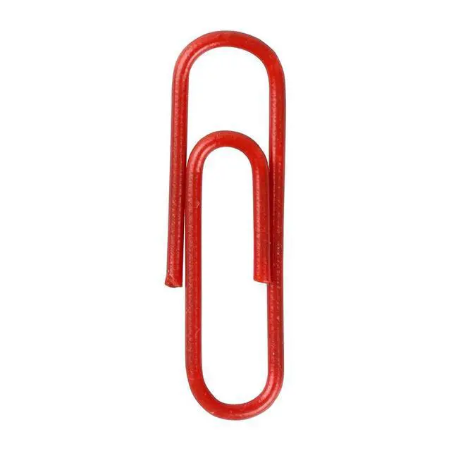 Alt view image 3 of 5 - Colorful Standard Paper Clips - Regular 1 Inch - Red Paperclips - 100/Pack