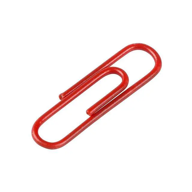 Alt view image 5 of 5 - Colorful Standard Paper Clips - Regular 1 Inch - Red Paperclips - 100/Pack
