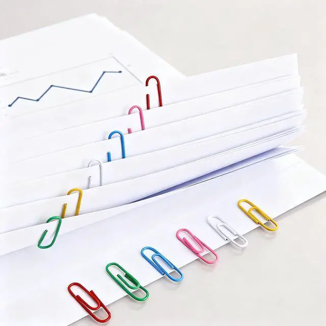Alt view image 3 of 6 - Paper Clips 100 Pcs 1.3 Inch Medium Colorful Paperclips for Office School | Colored Paper Clips Set, DIY, Daily Paperwork Supplies