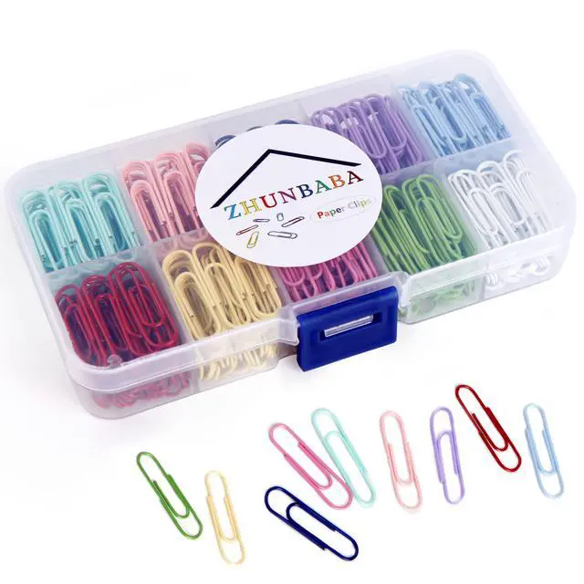 Alt view image 6 of 6 - 450PCS Paper Clips,10 Assorted Medium 28mm Environmental Technology PaperClips, PVC Free Colored, Paperclip Assorted Colors,Colorful Small Paperclips for Paperwork.