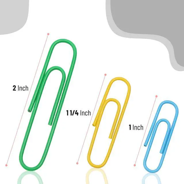 Alt view image 3 of 7 - Paper Clips, 400 pcs, Assorted Sizes (1", 1.3", 2") | Cute Colorful Paper Clips with Storage Box, Large and Small for Bookmark, Office, School, DIY, Business Card Holders