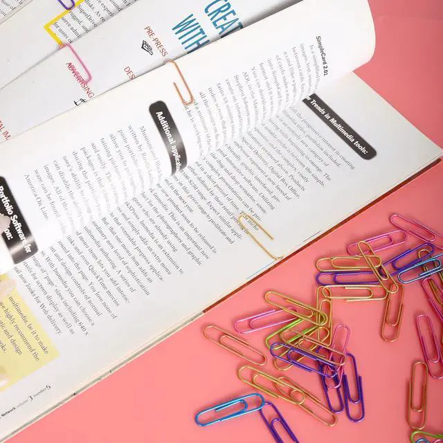 Alt view image 7 of 7 - Paper Clips, Medium Paper Clips, 480 Pcs Colored Paperclips 1.3 inch for Office Supply