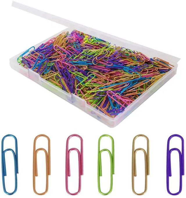 Main image of Paper Clips, Medium Paper Clips, 480 Pcs Colored Paperclips 1.3 inch for Office Supply