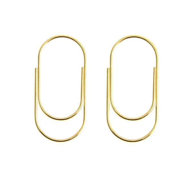 Alt view image 4 of 7 - Gold Jumbo Big Paper Clips, 20pcs Oversized Gold Paperclips 50mm/2 inch Non Skid Smooth Finish Steel Wire Office Supply Accessories