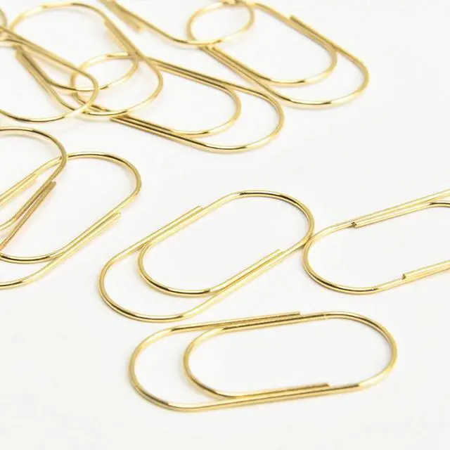 Alt view image 3 of 7 - Gold Jumbo Big Paper Clips, 20pcs Oversized Gold Paperclips 50mm/2 inch Non Skid Smooth Finish Steel Wire Office Supply Accessories