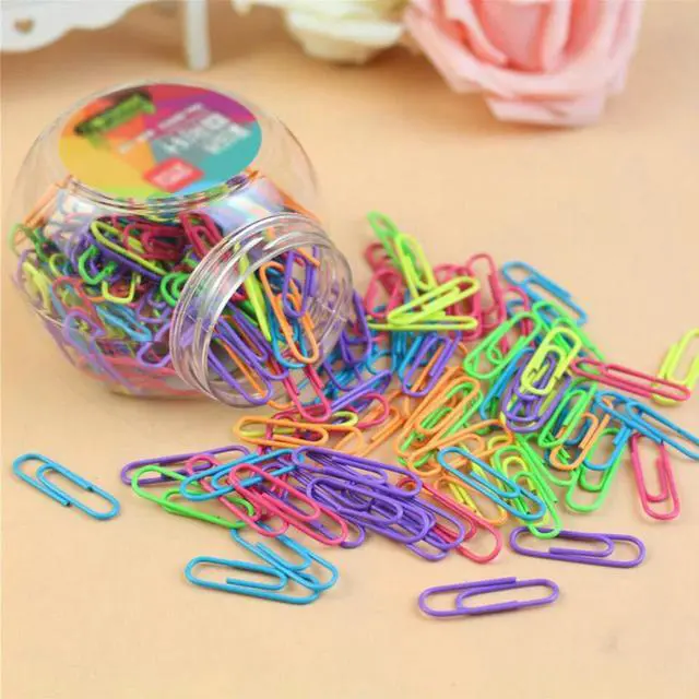 Alt view image 2 of 7 - Colored Small Paper Clips Vinyl Coated, 200 Pack 28mm Assorted Color Mini Paperclips Holder Colorful for School, Office