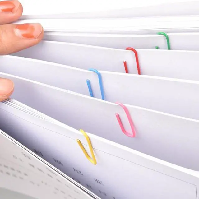 Alt view image 6 of 7 - Colored Small Paper Clips Vinyl Coated, 200 Pack 28mm Assorted Color Mini Paperclips Holder Colorful for School, Office