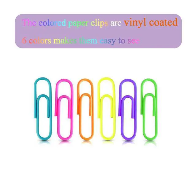 Alt view image 5 of 7 - Colored Small Paper Clips Vinyl Coated, 200 Pack 28mm Assorted Color Mini Paperclips Holder Colorful for School, Office