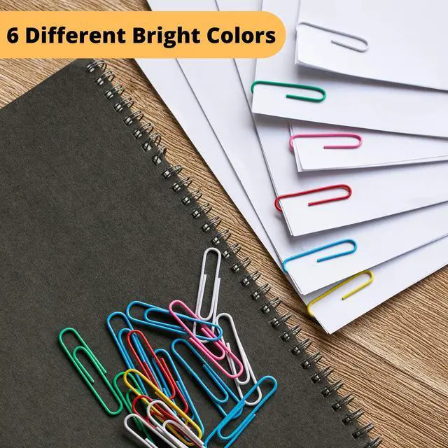 Alt view image 5 of 7 - Paper Clips, 450 Pack, Assorted Colors, Paper Clips Assorted Sizes