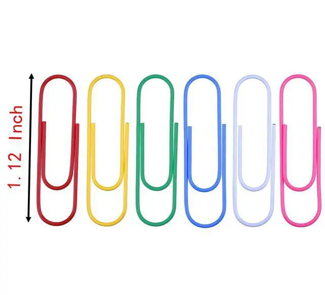 Alt view image 2 of 5 - 300 Pcs Paper Clips, 1.1 Inch Multicolour Paper Clips Holder for Sheets Files Office School and Personal Document Files Organization (1.1 inch)