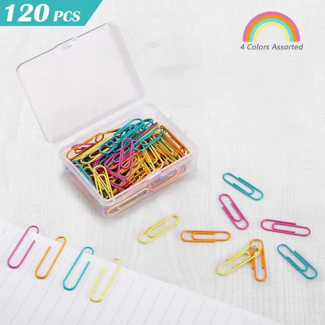Alt view image 7 of 7 - Paper Clips 28mm Assorted Color Paperclips for Office Premium Clips for Paperwork Paper Clips Small Paperclip Rustproof Paperclips Great for Office School Document Organizing (120pcs)