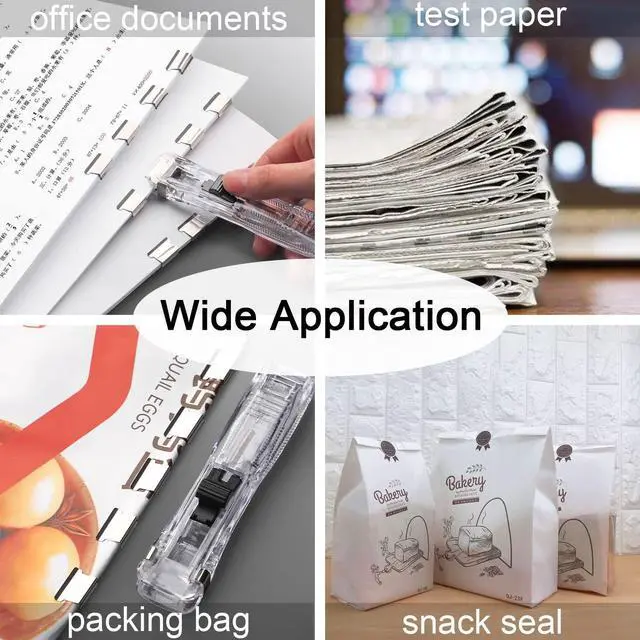 Alt view image 6 of 6 - Mini Push Stapler, Paper Clamp Clip Dispenser with 50 Pcs Stainless Steel Reusable Staples 40 Sheet Capacity, Portable Clip Stapler for Office Desk Accessories Home School Supplies