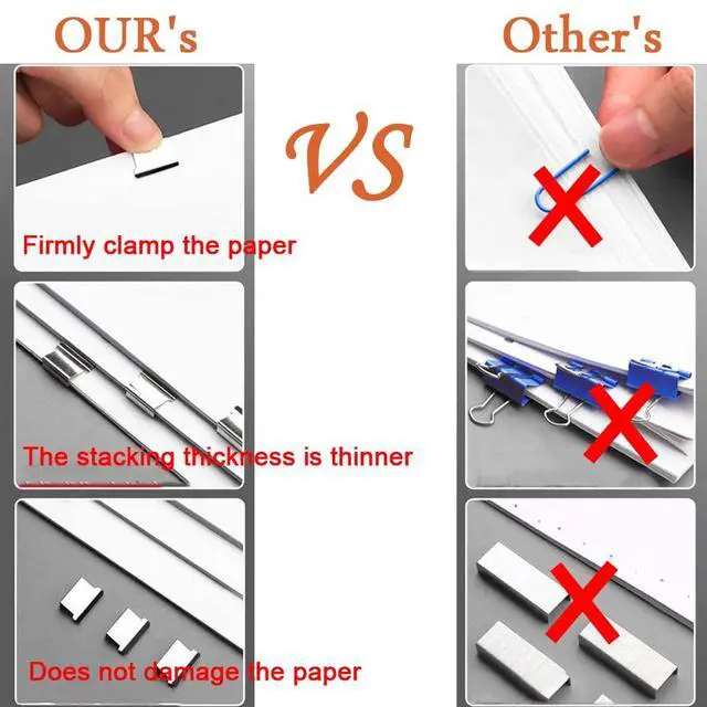 Alt view image 5 of 6 - Mini Push Stapler, Paper Clamp Clip Dispenser with 50 Pcs Stainless Steel Reusable Staples 40 Sheet Capacity, Portable Clip Stapler for Office Desk Accessories Home School Supplies
