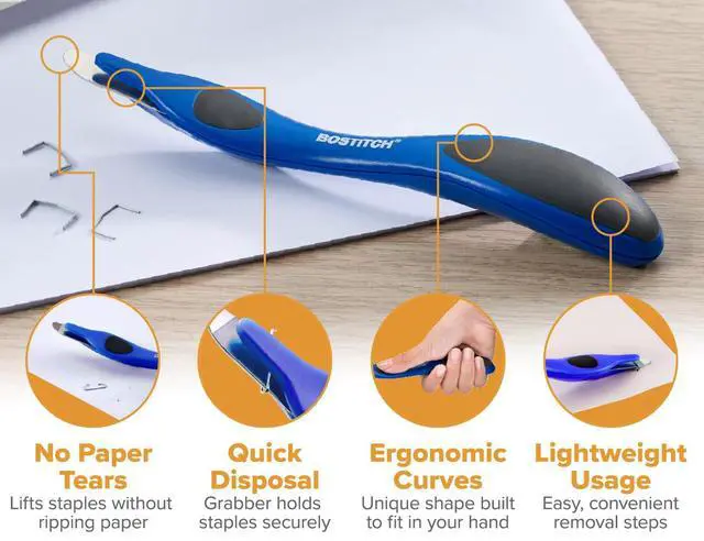 Alt view image 2 of 7 - Professional Magnetic Easy Staple Remover, Primary Colors, 3 Pack | Staple Remover Tool for Home & School