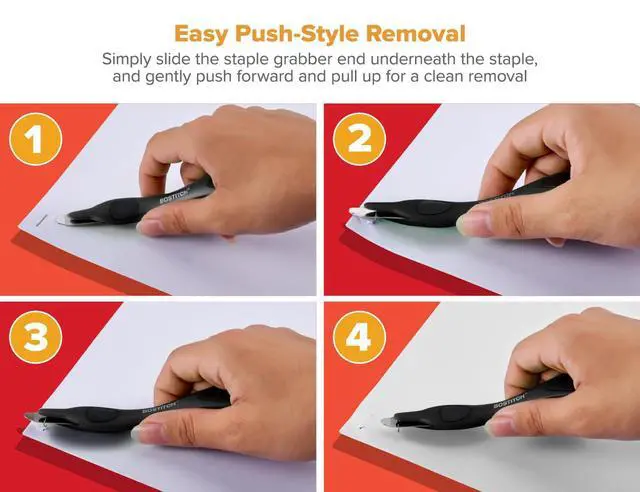 Alt view image 3 of 7 - Professional Magnetic Easy Staple Remover, Primary Colors, 3 Pack | Staple Remover Tool for Home & School