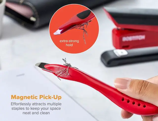 Alt view image 5 of 7 - Professional Magnetic Easy Staple Remover, Primary Colors, 3 Pack | Staple Remover Tool for Home & School